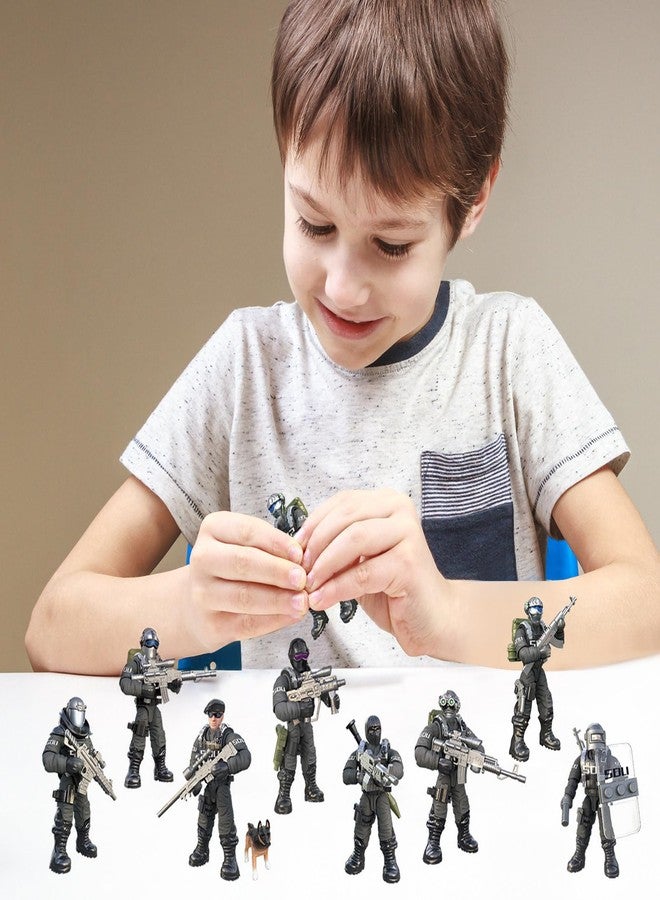 MEIEST SWAT Model Equipment Assembly Building Block Toys,8 PCS City Police Action Mini-Figures with Multiple Military Weapons Accessories,Party Favors Set - Image 2